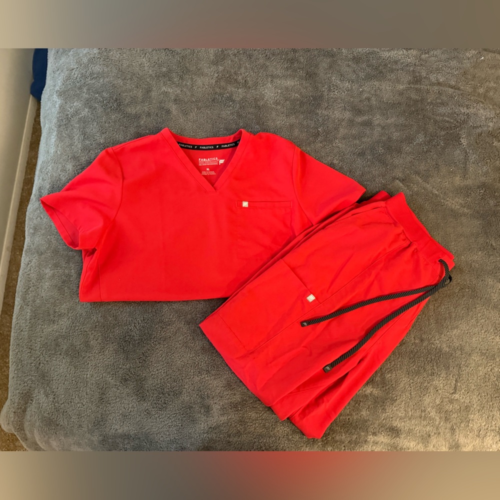 Fabletics Red Scrub Set